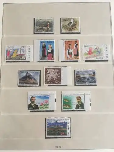 Island 1958-1990 ** postfrisch im Lindner-T-Ringbinder, ca. 40 Blätter