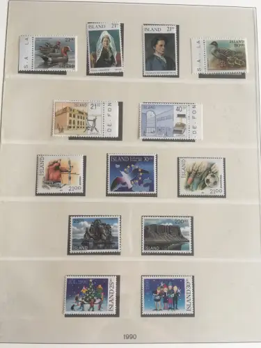 Islande 1958-1990 ** frais de port dans le liner Lindner-T-Ringer, environ 40 feuilles