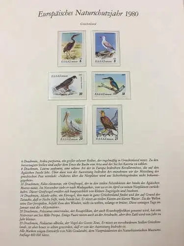 Europäisches Naturschutzjahr 1980 - in zwei Vordruckalben, ** / FDC