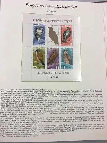 Europäisches Naturschutzjahr 1980 - in zwei Vordruckalben, ** / FDC