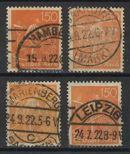 189 Schneider 1922: quatre variantes de couleurs - caractéristique, gest.