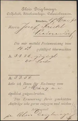 Bayern P 38/01, paragraphe 5 Pf vert DV 90: MÜNCHEN III - 17.5.90 vers Niederaudorf
