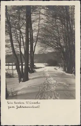 Carte visuelle: Vouloirs du Nouvel An - Paysage de neige, EF SUHL 31.12.40 après Leoni