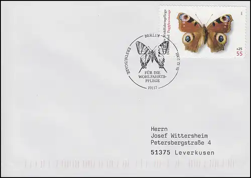 2504I Papillon Tagpauenauge, autocollant en MH 60, FDC ESSt Berlin 2005