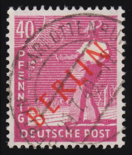 29 Rotaufdruck 40 Pf, gestempelt O