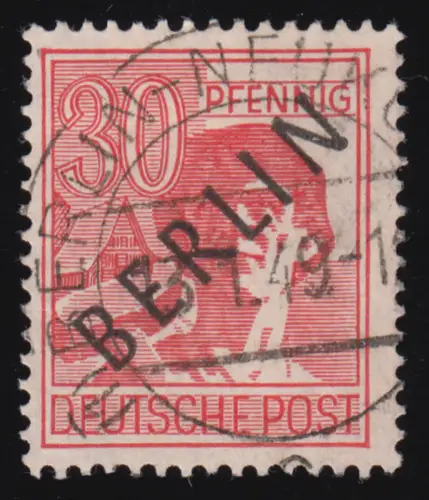 11 Schwarzaufdruck 30 Pf, gestempelt O