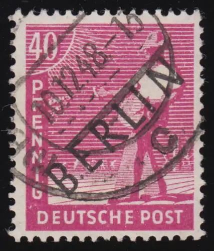 12 Schwarzaufdruck 40 Pf, gestempelt O