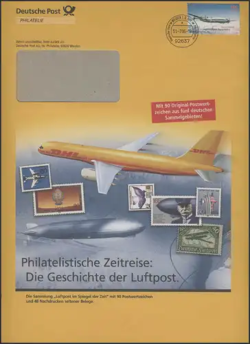 Werbebrief Wiederaufnahme Luftverkehr Flugzeug: Luftpost-Geschichte, 31.7.06