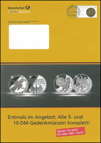 Plusbrief F406 Goldene Bulle: Alle 5- und 10 DM-Gedenkmünzen, 9.2.09 