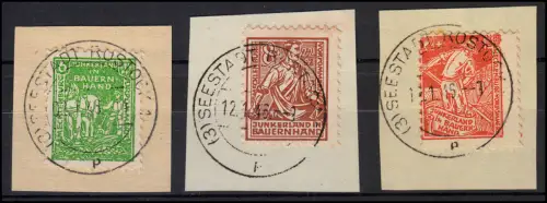 23-25b Bodenreform 1945, kompletter Satz Briefstücke, alle geprüft Kramp BPP