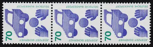 773a Unfall schwarze Nr. 70 Pf, 3er-Streifen + Nr. **