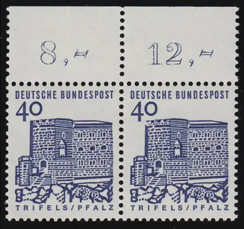 457 Bauwerke klein 40 Pf Paar OR ** postfrisch