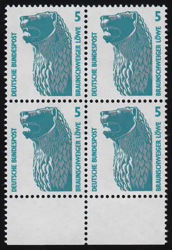 1448u SWK 5 Pf UR-Viererbl. ** postfrisch