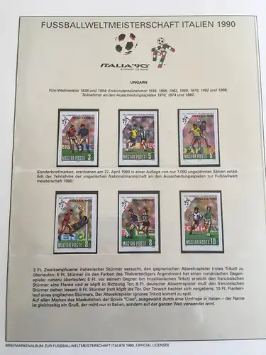 Fußball-WM 1990 Italien, offizielle Sammlung im Lindner-Ringbinder