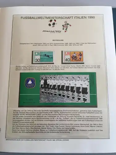 Fußball-WM 1990 Italien, offizielle Sammlung im Lindner-Ringbinder