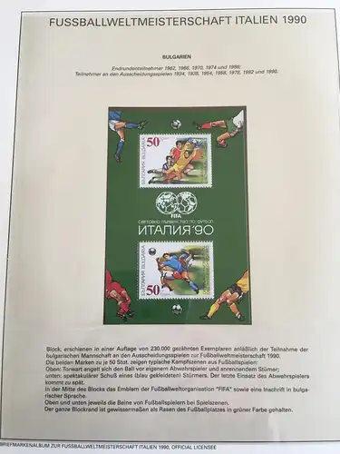 Fußball-WM 1990 Italien, offizielle Sammlung im Lindner-Ringbinder