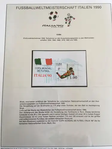 Fußball-WM 1990 Italien, offizielle Sammlung im Lindner-Ringbinder