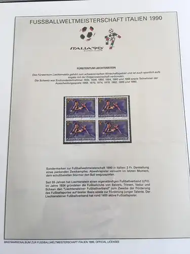 Fußball-WM 1990 Italien, offizielle Sammlung im Lindner-Ringbinder