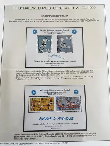 Fußball-WM 1990 Italien, offizielle Sammlung im Lindner-Ringbinder