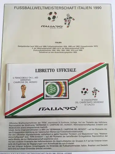 Fußball-WM 1990 Italien, offizielle Sammlung im Lindner-Ringbinder