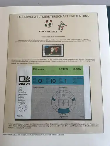 Fußball-WM 1990 Italien, offizielle Sammlung im Lindner-Ringbinder