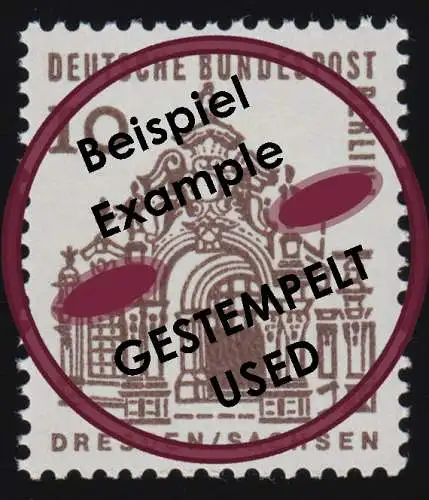 242a Bauwerke 10 Pf Zwinger Dresden, dunkelsiena, O gestempelt