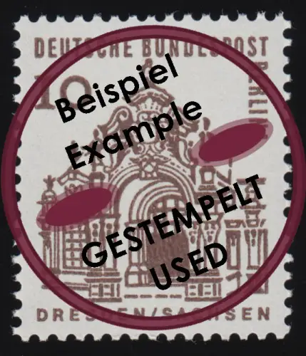 242a Bauwerke 10 Pf Zwinger Dresden, dunkelsiena, gestempelt O