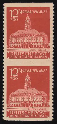 65 aA Uw Rathaus Dresden waagerecht ungezähntes Paar, ** Befund Schulz BPP