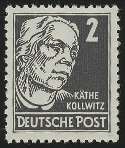 327vb XI Käthe Kollwitz 2 Pf Wz.2 XI ** geprüft