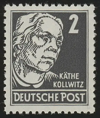 327vb XI Käthe Kollwitz 2 Pf Wz.2 XI, postfrisch **