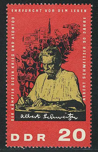 1085 Albert Schweitzer 20 Pf, postfrisch **