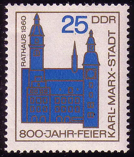 1119 800 Jahre Chemnitz Rathaus 25 Pf **