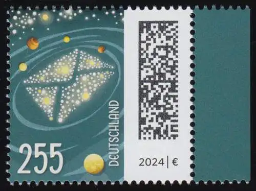 3806 Welt der Briefe Briefgalaxie 255 Pf. mit Bogenrand, postfrisch **/MNH