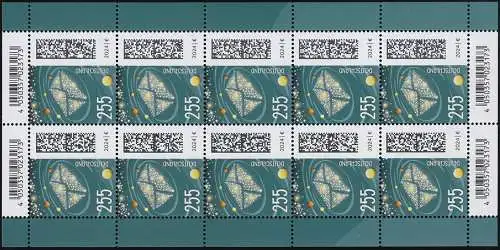 3806 Welt der Briefe Briefgalaxie 255 Cent - 10er-Bogen ** / MNH