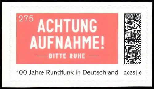 3792 Rundfunk in Deutschland Achtung Aufnahme! - selbstklebend, **