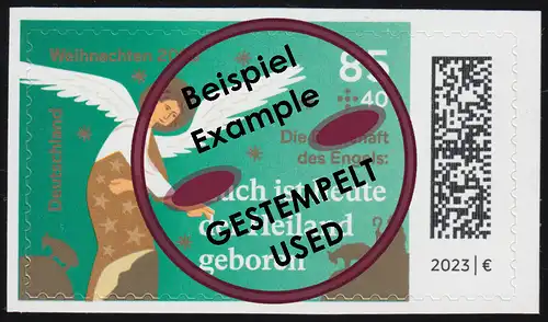 3799 Noël: né Sauveur - autocollant, O tamponné