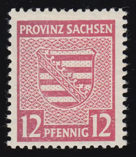 79 Yb Provinzwappen 12 Pf. seltene Farbe helllilakarmin, * FA Ströh BPP