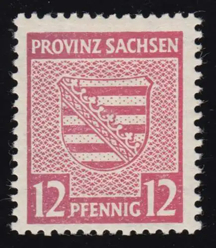 79 Yb Provinzwappen 12 Pf. seltene Farbe helllilakarmin, * FA Ströh BPP