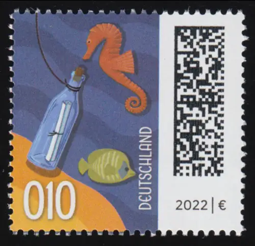 3723 Monde des lettres: Poste de bouteille 10 cents, valeur 010 au lieu de 10, **