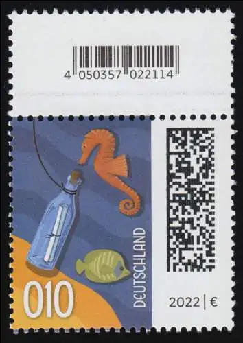 3723 Post bouteille 10 centimes - valeur 010, avec champ de code **