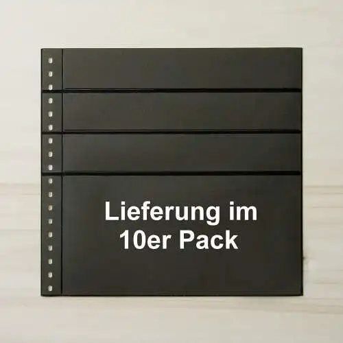 LINDNER Omnia Einsteckblatt 081 - schwarz 3x 43 + 1x 141 mm - 10er-Packung