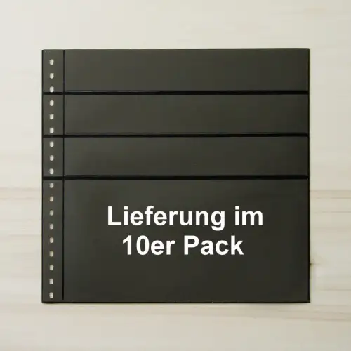 LINDNER Omnia Einsteckblatt 081 - schwarz 3x 43 + 1x 141 mm - 10er-Packung