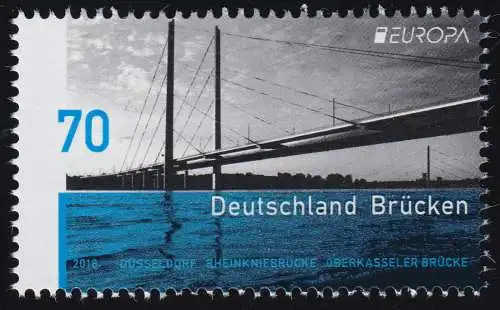 3383 EUROPA - Brücken: Rheinkniebrücke von Düsseldorf, **