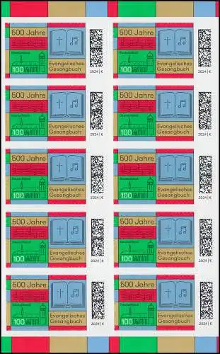 FB 133 Livre de chant évangélique, feuille 10x3810, frais de port **/MNH