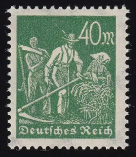 244d Freimarke Arbeiter 40 M, dunkelolivgrün, postfrisch **