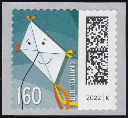 3654III Welt der Briefe: Briefdrachen 160 Cent, selbstkl. aus 100er-Rolle, **