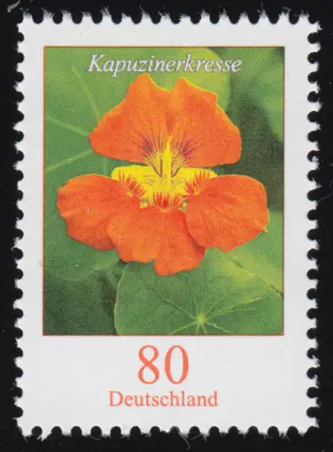 3469I Blume Kapuzinerkresse 80 Cent, nassklebend, Raster 45/45, postfrisch **