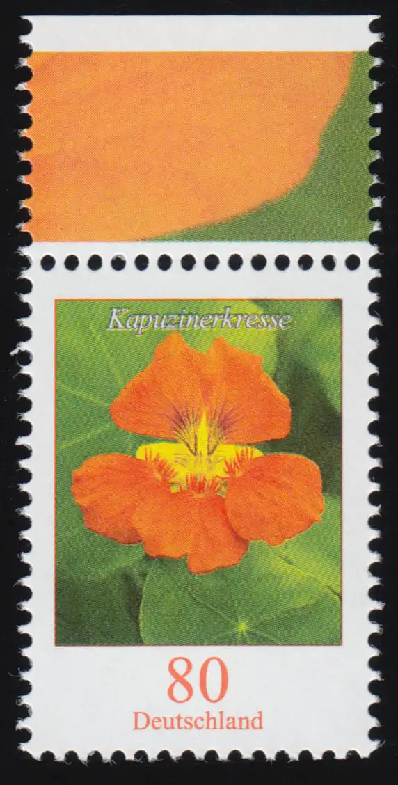 3469 Blume Kapuzinerkresse 80 Cent, nassklebend aus 10er-Bogen, ** postfrisch