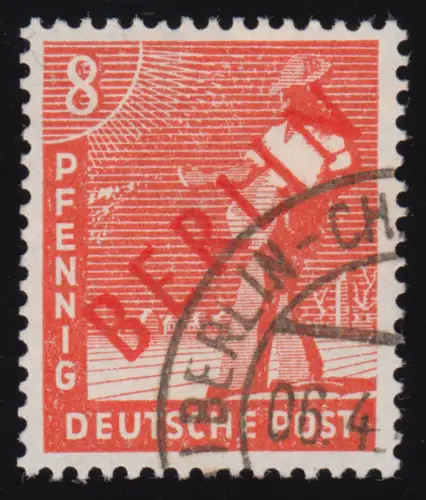 23 Rotaufdruck 8 Pf, gestempelt O