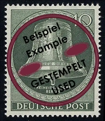 102 Glocke III Klöppel Mitte 10 Pf, gestempelt O